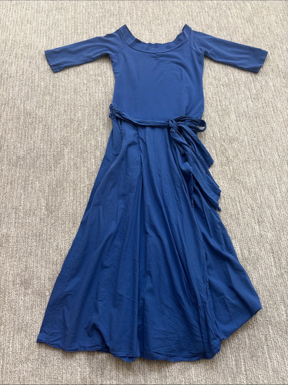 Women’s Royal Blue Maxi Dress with Tie Waist
